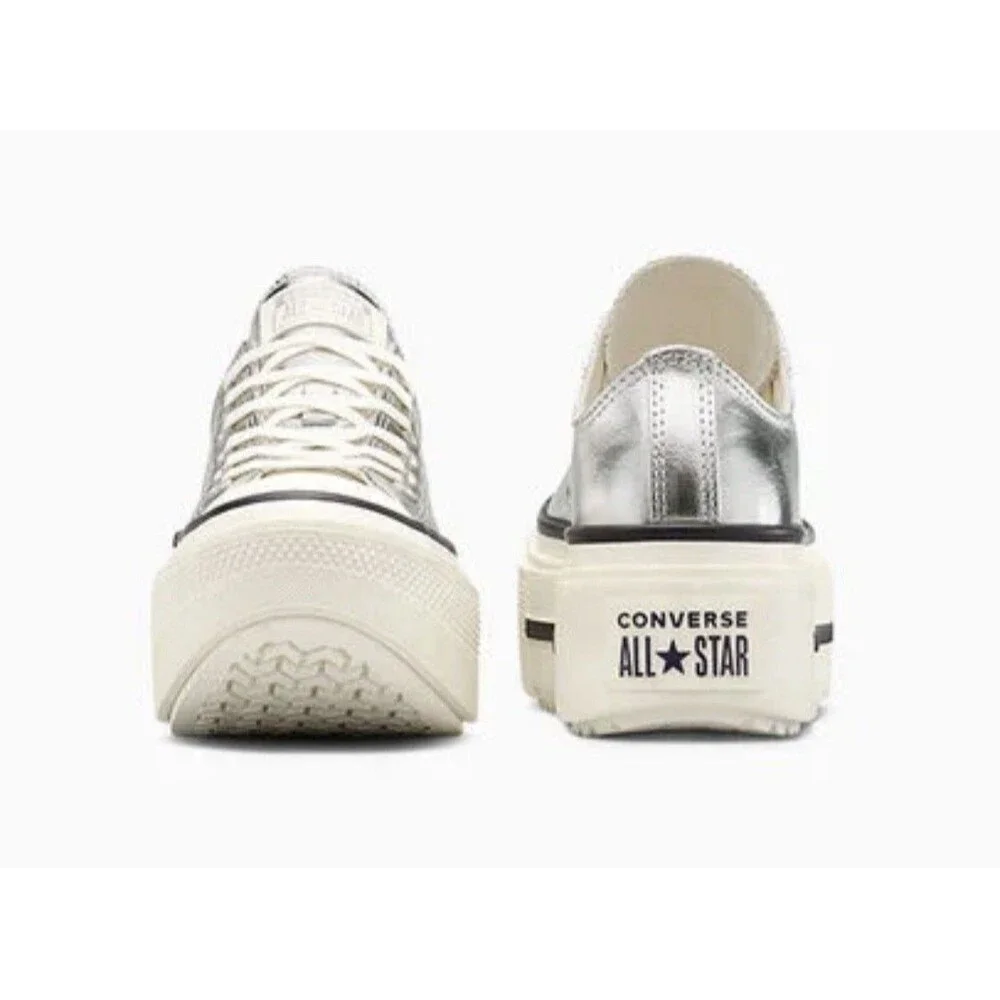 CONVERSE W/12.5 M/10.5 Chuck Taylor All Star Lift Double Stack Platform Metallic